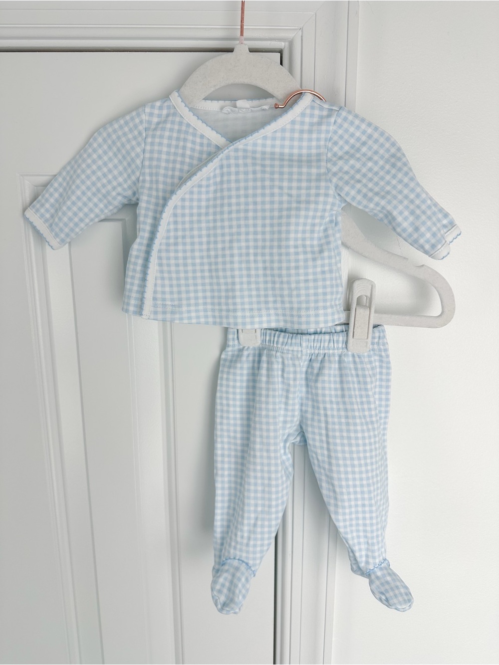 Magnolia Baby baby boy Gingham matching pajama Set new without tags preemie